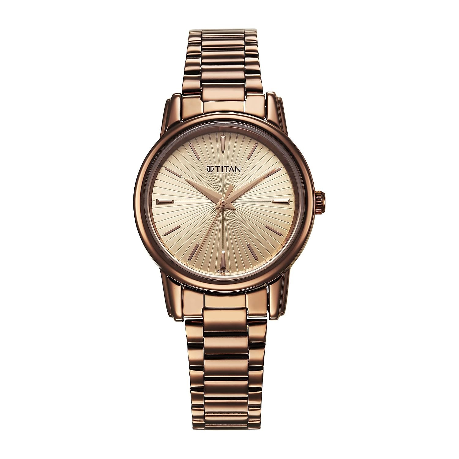 Titan Karishma Workwear Cream Dial Stainless Steel Watch for Women