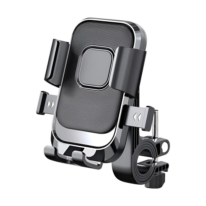HUMBLE® Bike Phone Holder for Handlebar, 360° Rotatable Motorcycle Mobile Mount, One-Touch Lock Phone Holder, Shock-Absorbent Clamp for 4–6.9 Inch Phones, Bicycle & Scooter Compatible (BK-088 Black)