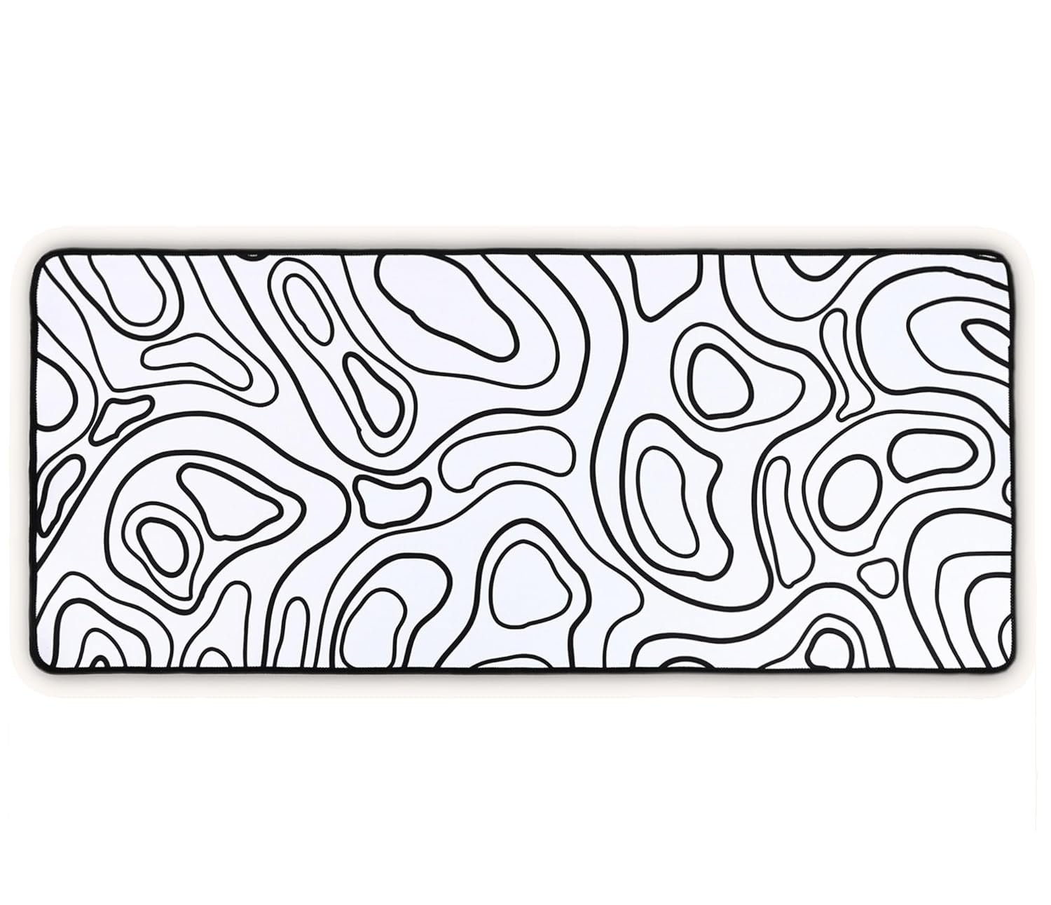 SPIN CART Large Gaming Mouse pad, Long XXL Extended Desk Table Mat Mousepad for Laptop PC Computer (Black line White)