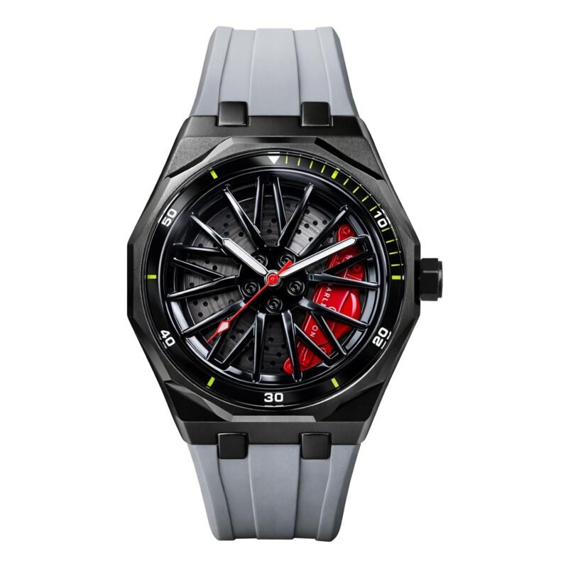 Carlington Nitro Series Analog Watches for Men | Unique Wheel Dial Design | Premium Silicone Strap | Stylish Sports Look | Quartz Movement Wrist Watches for Boys & Men_CT-7277