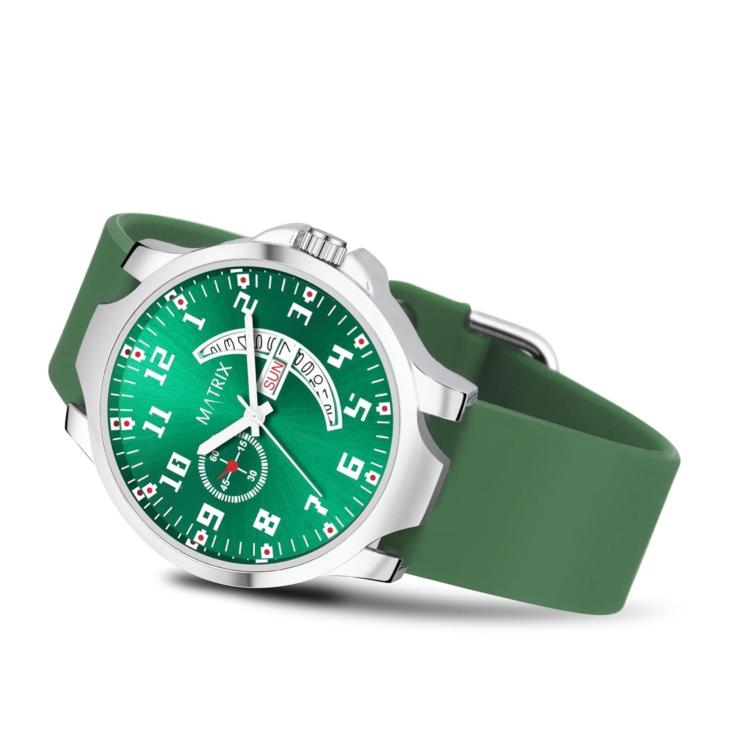 Matrix Classic 2.0 Day & Date Analog Watch with Softest Silicone Strap for Men & Boys (Teal)