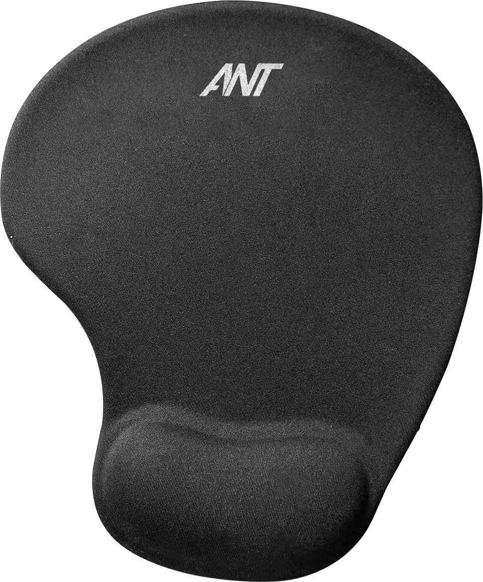 ANT Micky Ergonomic Mouse Pad with Wrist Rest Support – Non-Slip Base, Comfortable Foam Cushion, Smooth Surface for Precise Mouse Control – Compatible with Laptop & Desktop - Black