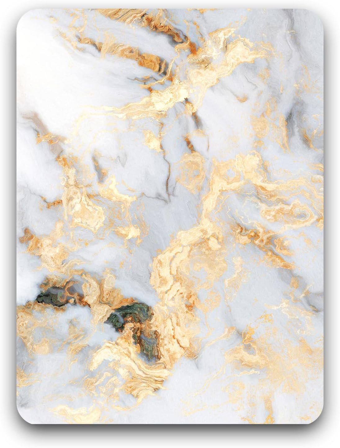 Decorative Printed Mouse Pad for Computer & Laptop | Smooth Surface Desk Mat with Non-Slip Base | Stylish Abstract Marble & Artistic Design | Office, Home & Gaming Desk Accessories (WHITE GOLD)