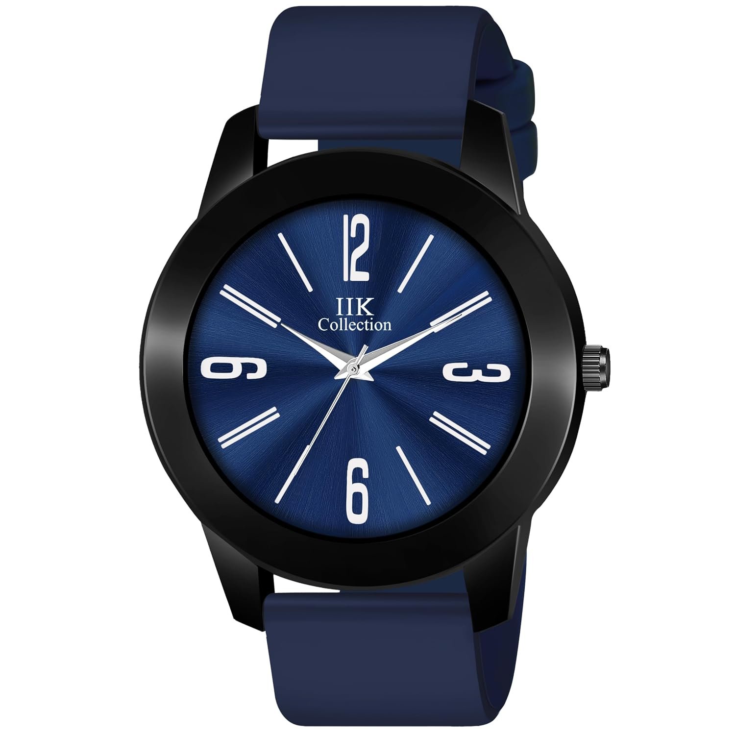 IIK COLLECTION Watches for Men Round Shining Numerical Dial Analogue Men Watch|Long Battery Life with Long Lasting Polish/Adjustable Fixable Silicon Strap|Watches for Boys