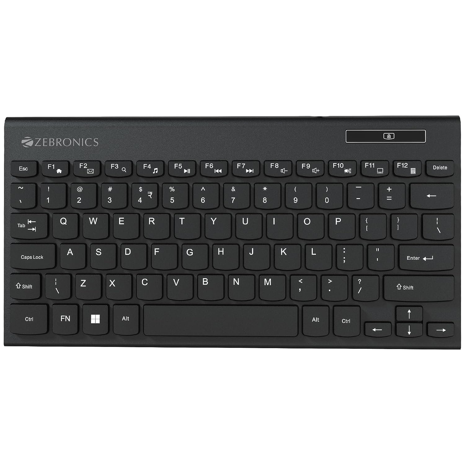Zebronics K16 Wired Keyboard, 79-Key Layout with Integrated Multimedia Keys, 1.1m Cable Length, ₹ Rupee Key, UV Coated Keys, Spill-Proof Design, USB Interface, Slim & Compact Design