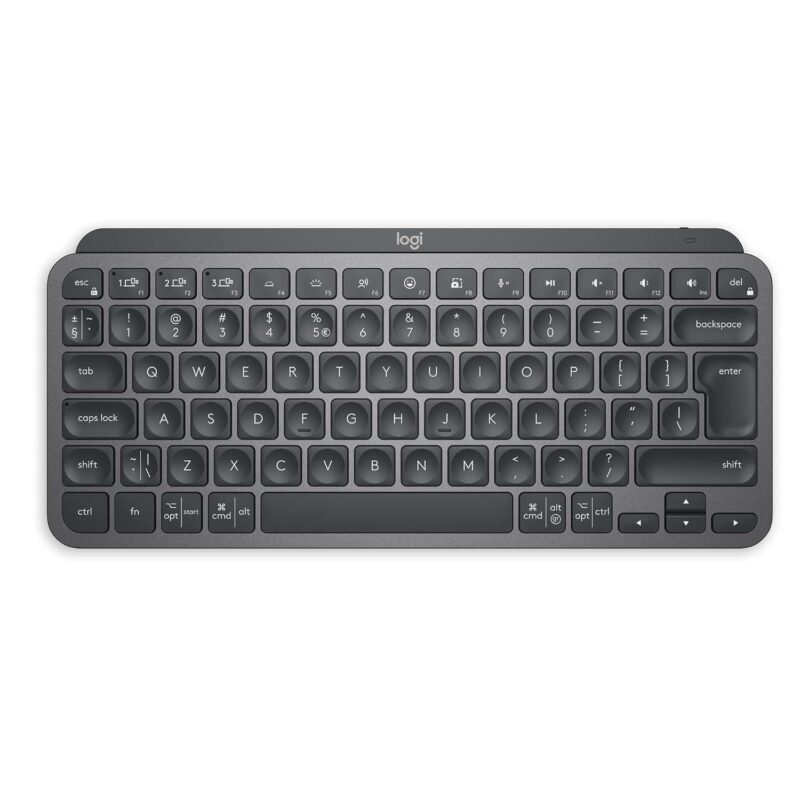 Logitech MX Keys Mini Minimalist Wireless Illuminated Keyboard with Free Adobe Subscription, Compact, Bluetooth, Backlit, USB-C, Metal Build-Graphite