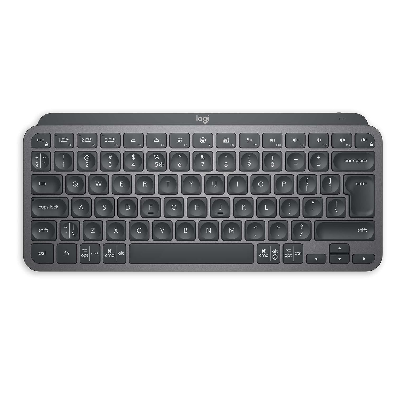 Logitech MX Keys Mini Minimalist Wireless Illuminated Keyboard with Free Adobe Subscription, Compact, Bluetooth, Backlit, USB-C, Metal Build-Graphite