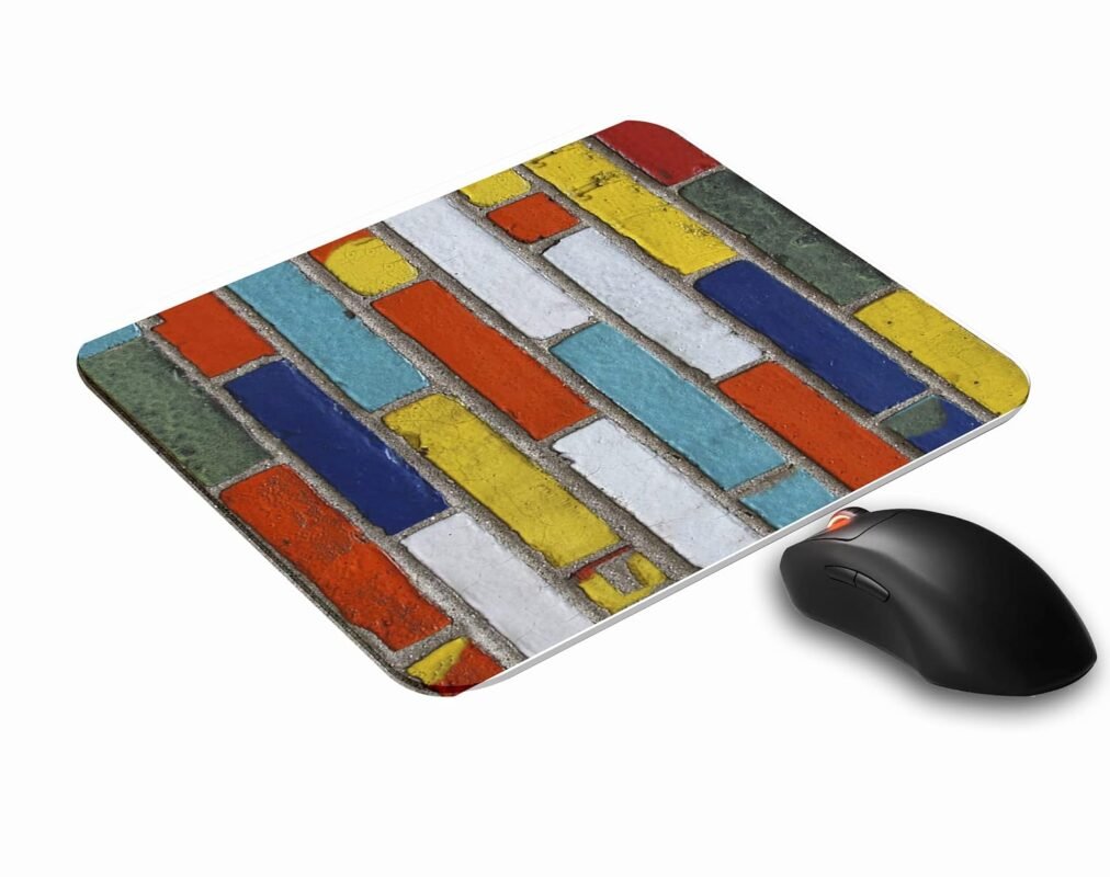 SKP Colorful Bricks Printed Mouse Pad for Laptop/Computer (Anti Skid | Anti Slip | Gaming Mouse Pad | Ultra Slim | Size : 21.5 X 18 c.m )