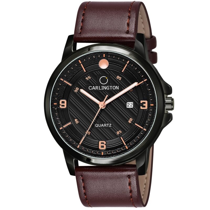 Carlington Analog Watches for Men with Leather Strap - CT 1050