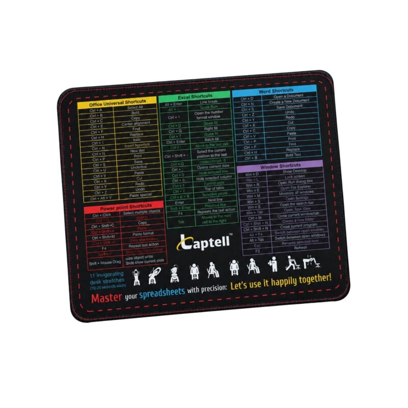 Gaming Mouse Pad with Smooth Fabric Surface & Non-Slip Rubber Base | Waterproof Washable Mat for Laptop, Desktop & Gaming Mouse | High-Speed Tracking, Portable Design – Excel Cheat Sheet