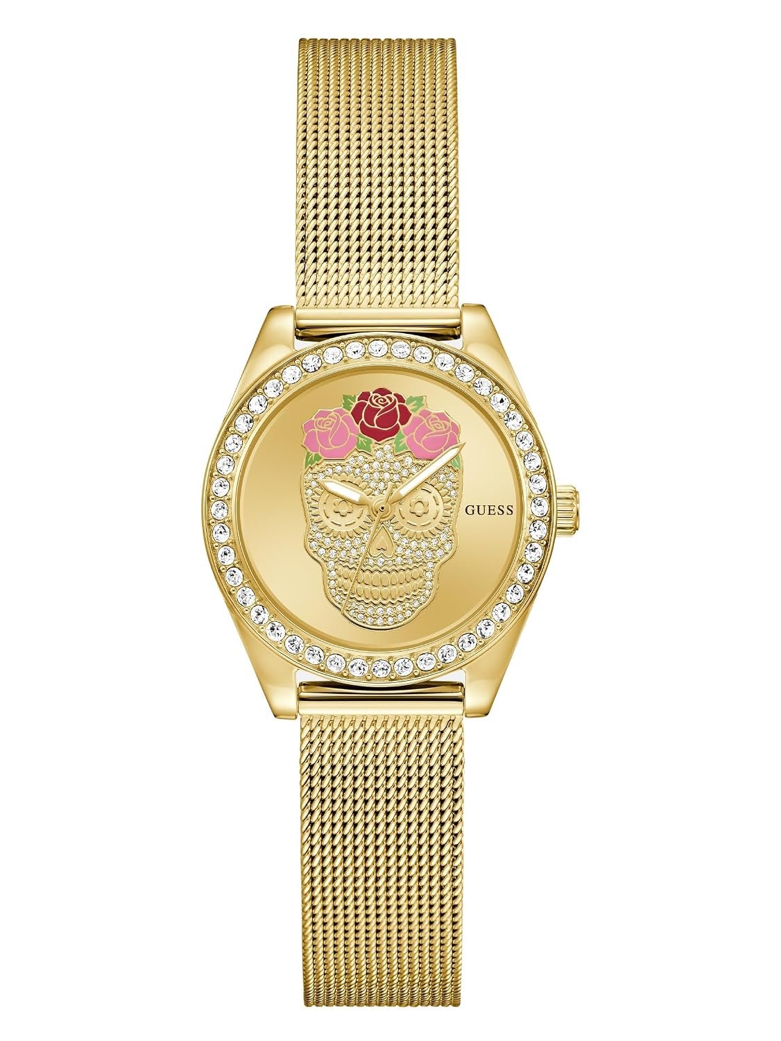 Guess Round 30mm Champagne Dial Analog Women Watch - GW0946L1
