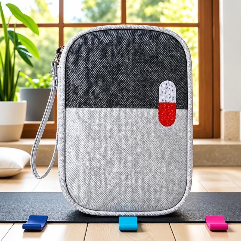 Portable Medicine Storage Bag, First Aid Kit Pouch, Multicolour, Small, for Home, Office and Travel, Pack of 1