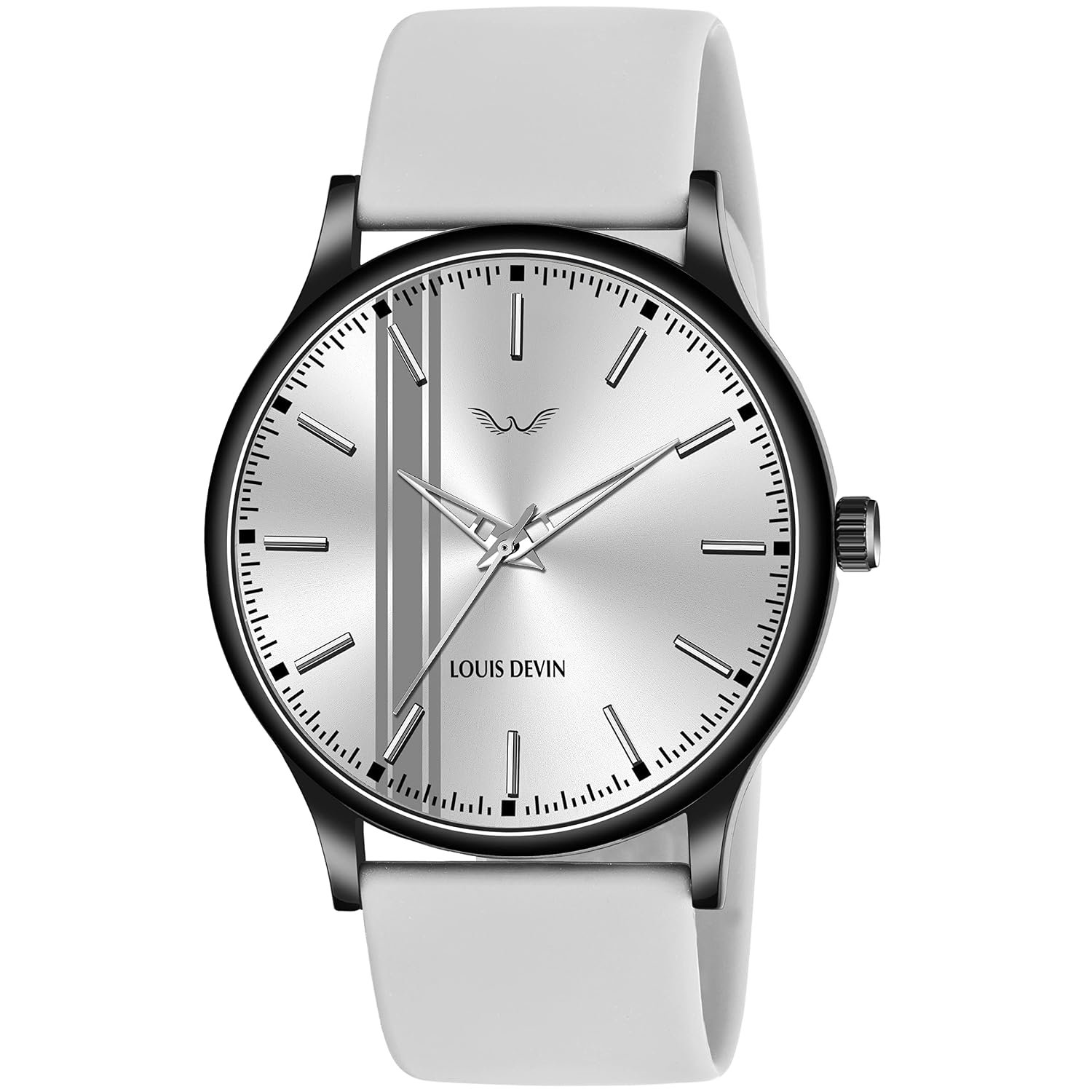 LOUIS DEVIN Silicone Strap Analog Wrist Watch for Men (Black/Blue/Red) | LD-BK054
