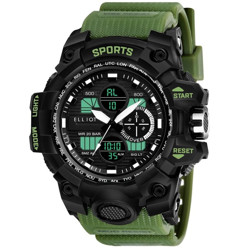 Walrus Analog Digital Men's Boy’sSports Watch | Black Dial | Black Silicone Strap | Men’s Digital Sports Watch| Durable and Stylish | Japanese Quartz Movement