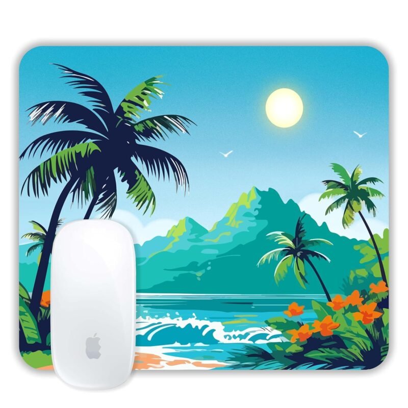 TURTLEWINGS | Mousepad |Abstract Beach Aesthetic Mouse Pad – 22x18 cm, 3mm Thick | Abstract Design Non-Slip Rubber Base | Office, Study & Gaming Use | Premium Smooth Surface 02 (Design 10)