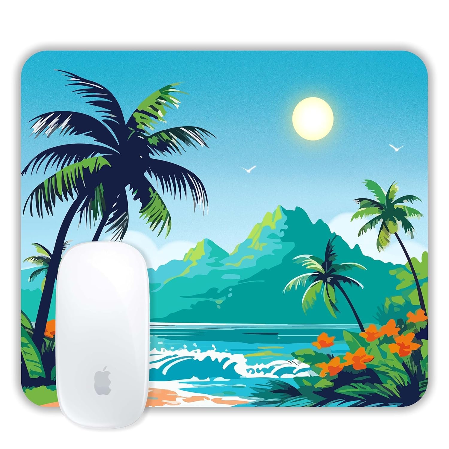 TURTLEWINGS | Mousepad |Abstract Beach Aesthetic Mouse Pad – 22x18 cm, 3mm Thick | Abstract Design Non-Slip Rubber Base | Office, Study & Gaming Use | Premium Smooth Surface 02 (Design 10)