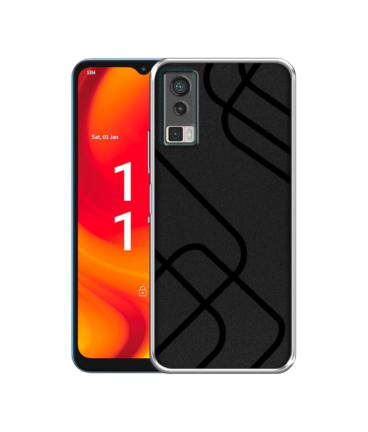 Zig-Zag Black Line Design Printed Silicon Soft TPU Back Case Cover for Lava Blaze Pro 4G