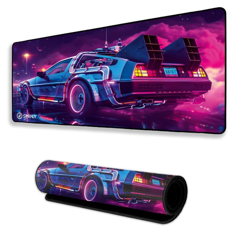 Sports Car Mouse Pad 12×32 Inch 3mm Extended Gaming Desk Mat with Anti-Slip Rubber Base Mousepad for Smooth Surface Desk pad for PC & Laptop Use Waterproof & Stiched (Multicolour) Deskpad