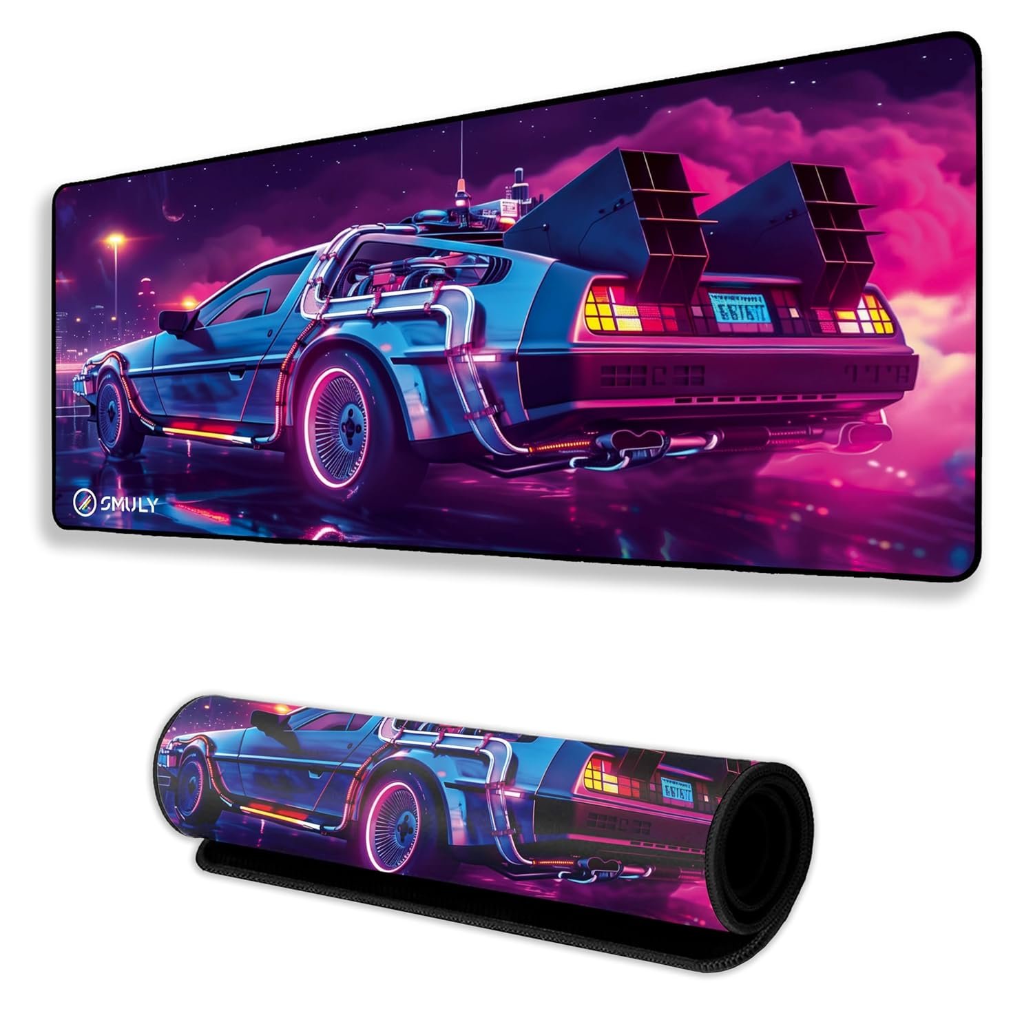 Sports Car Mouse Pad 12×32 Inch 3mm Extended Gaming Desk Mat with Anti-Slip Rubber Base Mousepad for Smooth Surface Desk pad for PC & Laptop Use Waterproof & Stiched (Multicolour) Deskpad