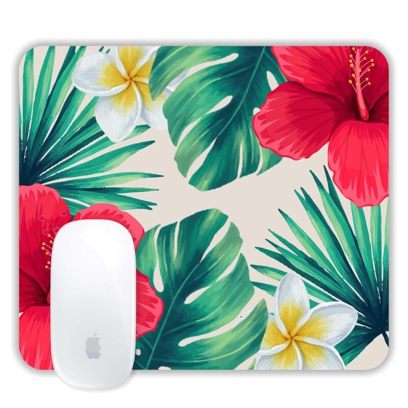 TURTLEWINGS | Mousepad | Floral Aesthetic Mouse Pad – 22x18 cm, 3mm Thick | Abstract Design Non-Slip Rubber Base | Office, Study & Gaming Use | Premium Smooth Surface 02 (Design 06)