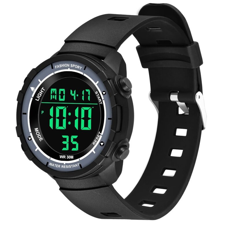 Shocknshop Latest Digital Sport Multifunctional LED Black Dial Wrist Watches for Men -WCH26