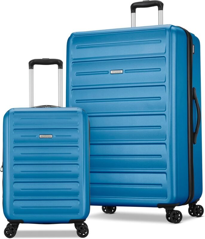 American Tourister Westridge Hardside Luggage Set with Spinner Wheels, Adriatic Sea, 2-PiecePC Set (CO/L)