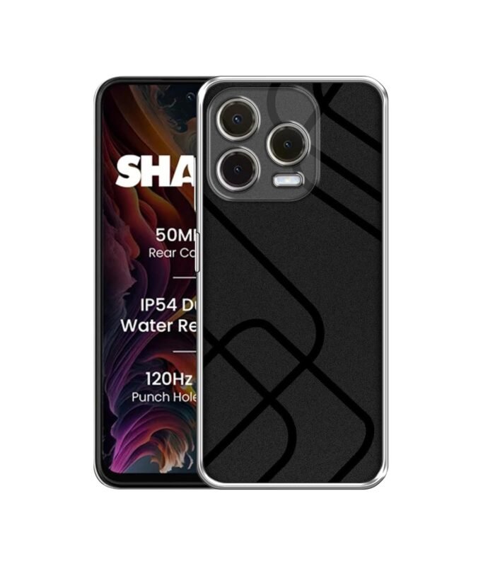 Zig-Zag Black Line Design Printed Silicon Soft TPU Back Case Cover for Lava Shark 4G