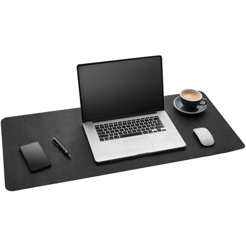 Gallaway Leather Desk Pad - (36 X 17 Inch) Desk Mat Accessories for Women Men Desk Protector Extended Mouse Pad for Office/Home Accessories Writing Pad for Top of Desks (Black)