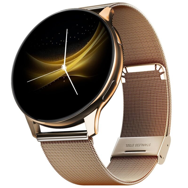 Noise Vortex Plus 1.46” AMOLED Display, AoD, BT Calling, Sleek Metal Finish, 7 Days Battery Life, All New OS with 100+ Watch Faces & Health Suite (Gold Link)