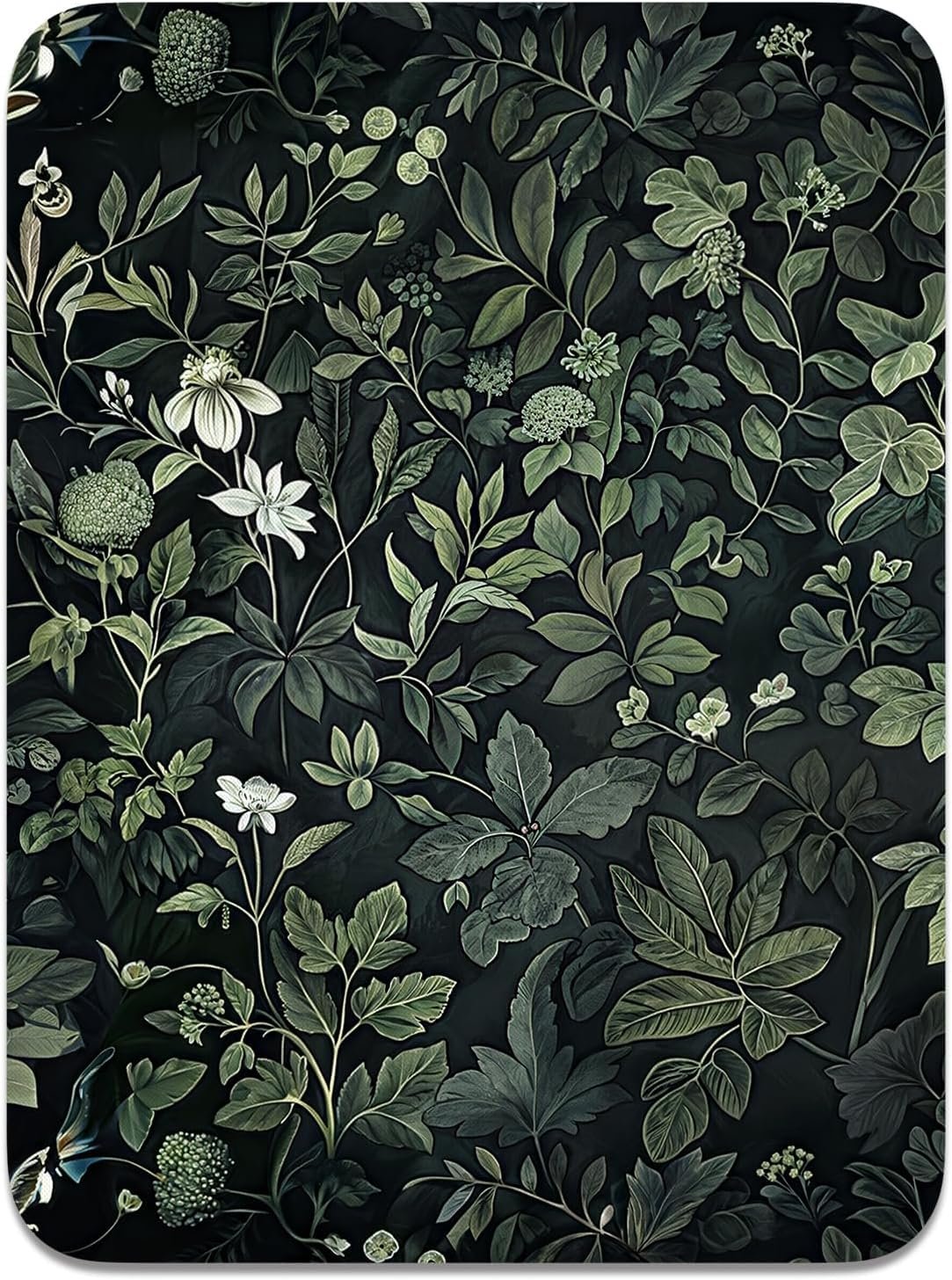 Vintage Spring Plant Mouse Pad,Summer Green Fern Leaves Botanical Desk Mat, Wildflower Garden Aesthetic Mouse Pad for Dorm Home Office Desktop Decor (Vintage Plants Green)