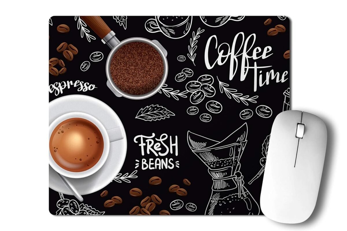 Designer Mouse Pad for Laptop/Computer Mouse pad (8.5 X 7 Inches) (Coffee time)
