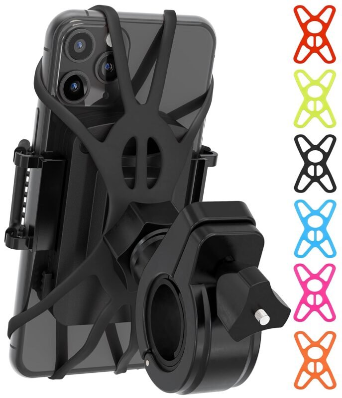 TruActive - New Premium Edition! - Anti-Shake Universal Bike Phone Holder Mount for Bicycle, Motorcycle, ATV, Mountain Bike - 360Ã‚° Rotate ââ‚¬â€œ iPhone. Samsung, Huawei, Google, etc. - 6 Colors Included!