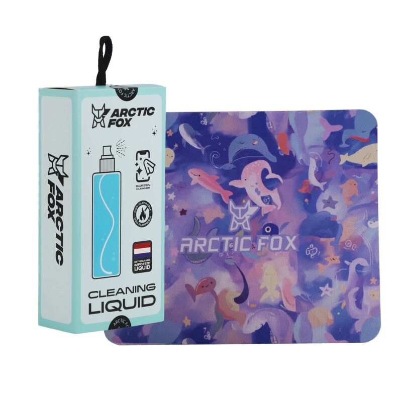 Arctic Fox 3 in 1 Cleaning Kit Set for Screen PC, Laptops, Monitors, Mobiles, TV's| Mouse pad for All Mouse sensors |3 mm Thickness for Desktop, Laptop Gaming Professionals (Trawi & Kit) (Pack of 2)