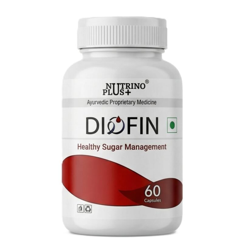 Diofin Capsules for Type 2 Diabetes & Pre-Diabetes Support | 60 Caps — 30 Days | Ayurvedic Formula with Gudmar, Karela, Methi, Neem & Haridra | Natural Sugar Balance Supplement