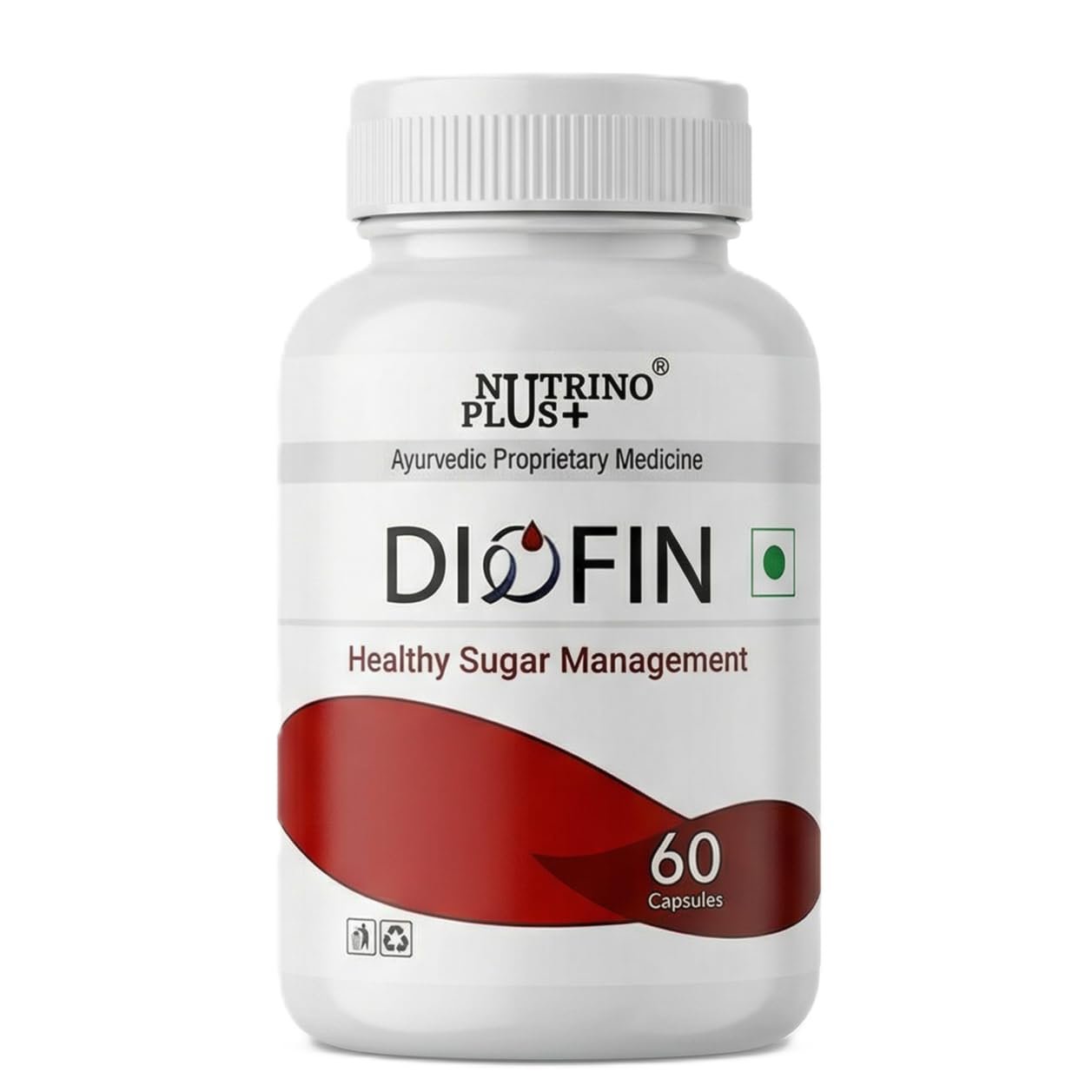 Diofin Capsules for Type 2 Diabetes & Pre-Diabetes Support | 60 Caps — 30 Days | Ayurvedic Formula with Gudmar, Karela, Methi, Neem & Haridra | Natural Sugar Balance Supplement