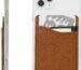 ClickCase Grainy Leather Metro, Credit Card Holder for Back of Mobile Phone or Case, Adhesive Sleeves Stick on Pocket Wallet Case for iPhone 11 (Brown)