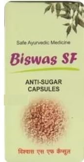 Biswas SF Anti-Sugar Capsule with Giloy, Amla & Neem | Ayurvedic Herbal Supplement | 50 Capsules (Pack of 1)