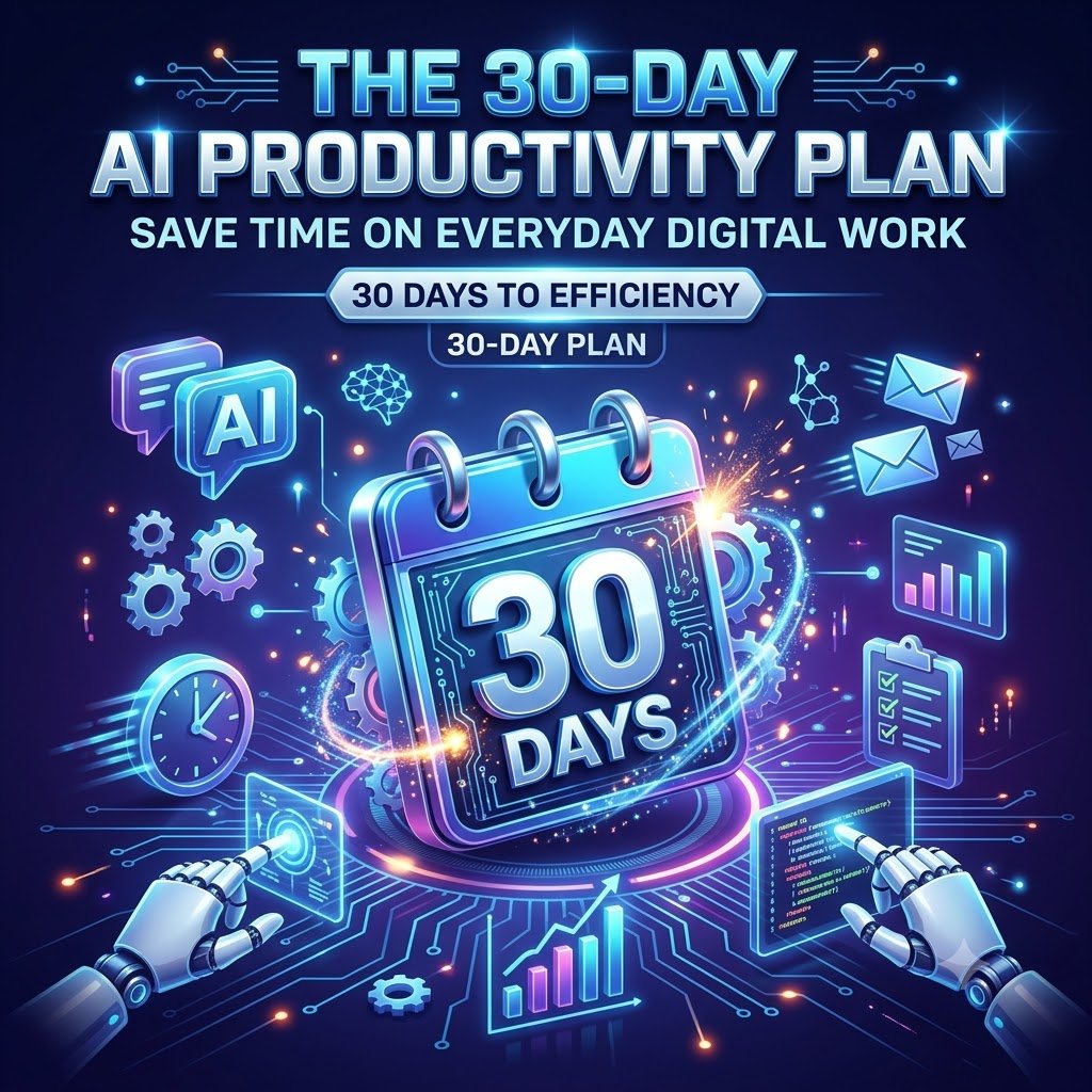 30 day ai image The 30-Day AI Productivity Plan: Save Time on Everyday Digital Work - Image 1