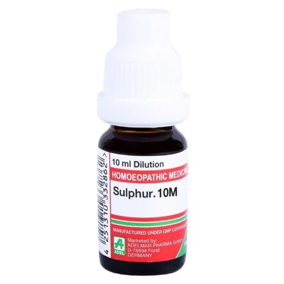 Adel German Homeopathy Sulphur. Dilution 10M (10ml) (pack of 1)