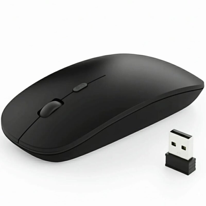 Wireless Mouse, 6 Buttons, 1 Scroll Wheel, Adjustable DPI, 2.4G Wireless, Black, Compatible with Laptop, PC, MacBook, Desktop