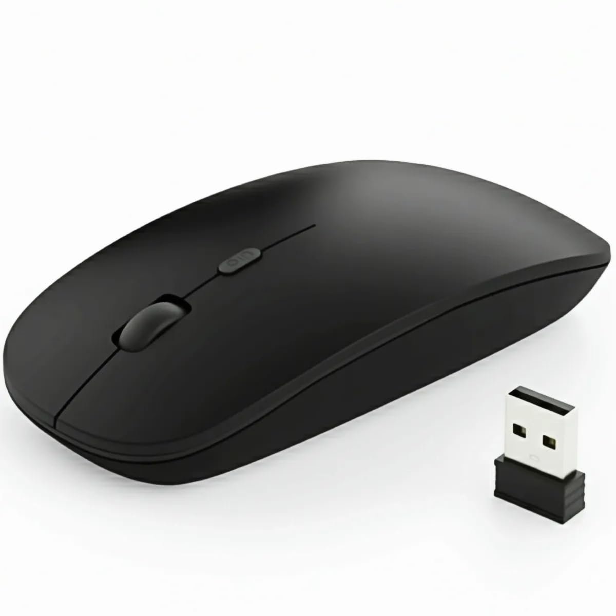 Wireless Mouse, 6 Buttons, 1 Scroll Wheel, Adjustable DPI, 2.4G Wireless, Black, Compatible with Laptop, PC, MacBook, Desktop