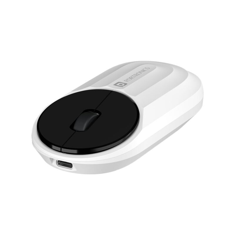 Portronics Toad 6 Bluetooth Wireless Mouse with 2.4 GHz USB Receiver, Multi-Device Pairing, Built in Battery, 1600 DPI Sensor(White)
