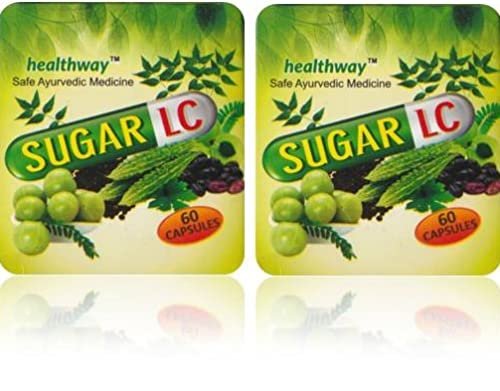 Sugar LC Capsule with Giloy, Amla & Neem | Ayurvedic Herbal Supplement | 60 Capsules (Pack of 2)