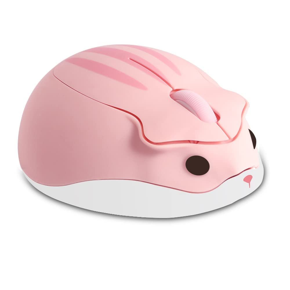 Pink Bluetooth Wireless Mouse, Cute Hamster Kawaii Silent Cordless Mouse, Portable Lightweight Quiet Gaming Mice for PC Laptop, Mac, iPad Pro, MacBook Pro/Air, Kids, Women, Girls, Office, Travel Gift