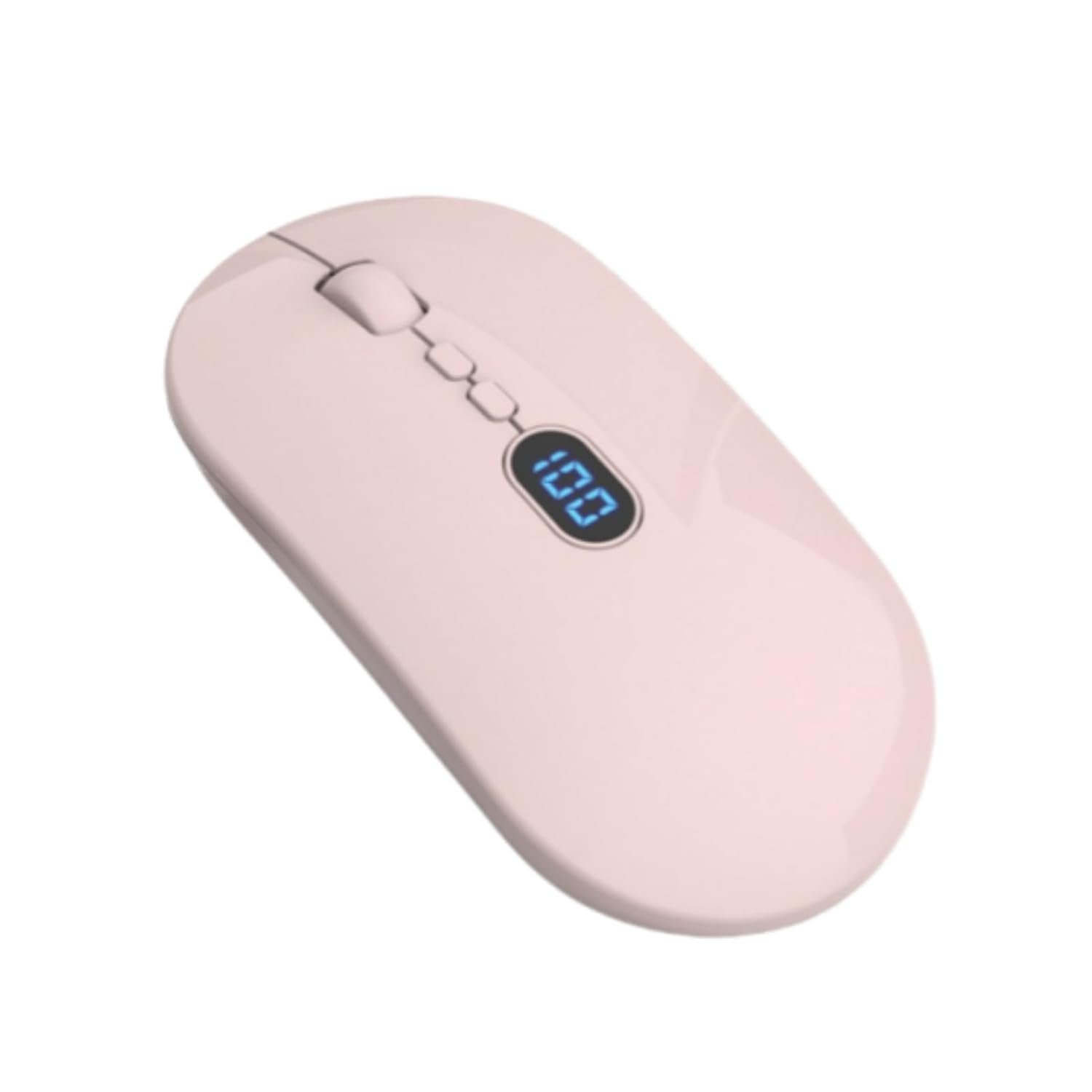Wireless Bluetooth Mouse,Rechargeable Slim Dual Mode(BT or USB 2.4G) Mouse with LED Powered Display&Screen Switch,Portable Silent Optical Computer Mice with USB Receiver for Laptop/Tablet/MacBook/PC