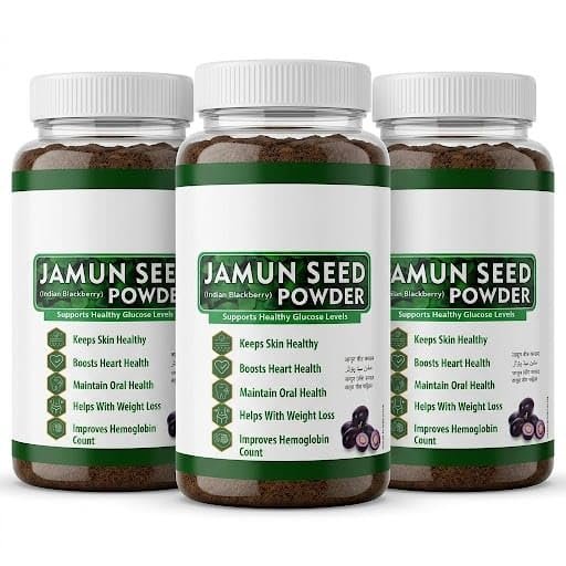 Jamun Seed Powder | Pure & Natural Jamun Seed Gutli Powder for Sugar Management & Digestion | Herbal Supplement | Pack of 3 (100g Each)
