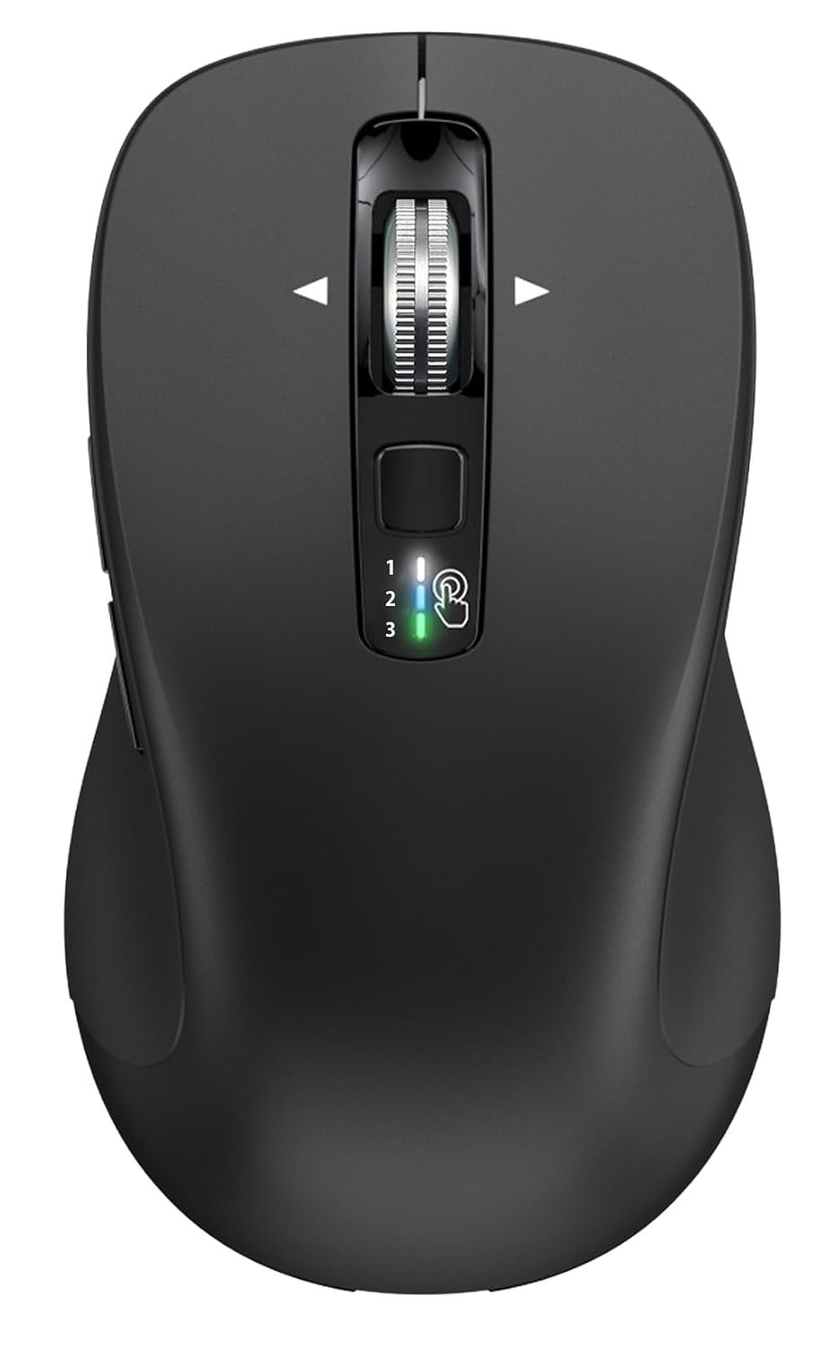 CITLLA Wireless Bluetooth Mouse (USB + BT1 + BT2), Full Size, 4-Way Scrolling, Multi-Device Silent Mouse for Computer, Laptop, iPad, MacBook (Black)