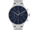 Titan On Trend Quartz Multifunction Midnight Blue Dial Silver Stainless Steel Strap Watch for Men - NT90102SM01