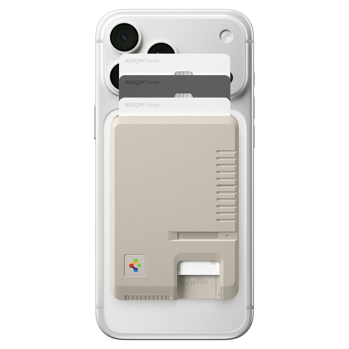 Spigen for MagSafe Wallet, Holds 3 Cards, Classic LS MagFit Vintage Retro