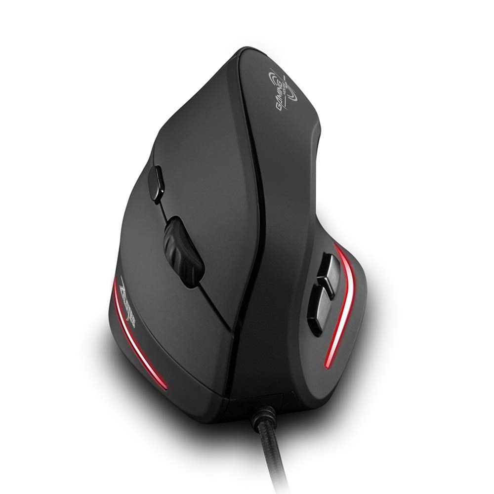 Vertical Mouse, Zelotes Ergonomic Mouse,3200DPI LED Optical USB Wired Mouse,6 Buttons for Laptop, Desktop, PC, MacBook,Black